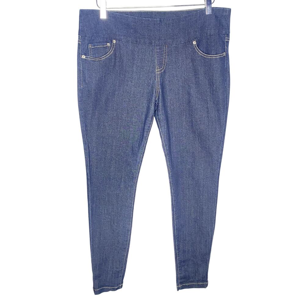 Hue Dark Denim Pull on Stretch Five Pocket Jeggings Size Large